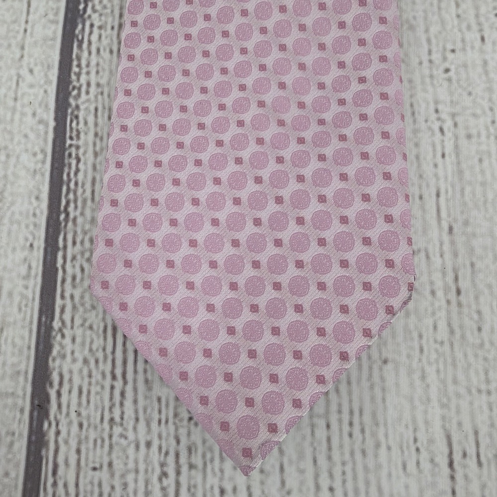 Calvin Klein Men's Neck Tie Pink Oliver Medallion Geo Office Career Wedding